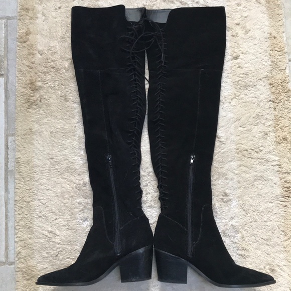 Western OTK gorgeous black suede boots - Picture 3 of 8